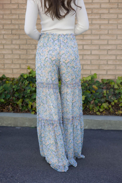 THE PALAZZO PANTS IN BABY BLUE FLORAL