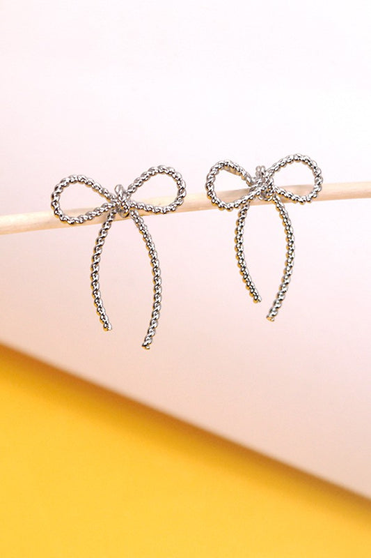THE ROPE BOW EARRINGS IN SILVER