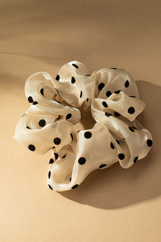 THE POLKA DOT SCRUNCHIE IN IVORY