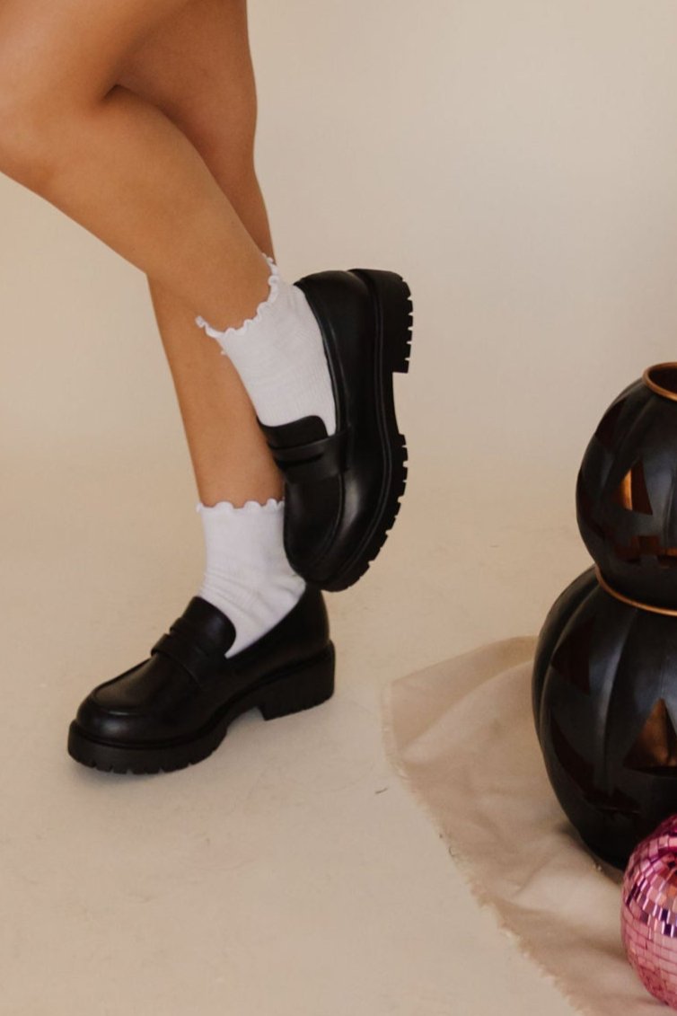 Black chunky loafer for women fall | PINK DESERT – Pink Desert