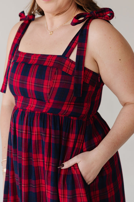 THE KATHERINE TARTAN MAXI IN RED PLAID