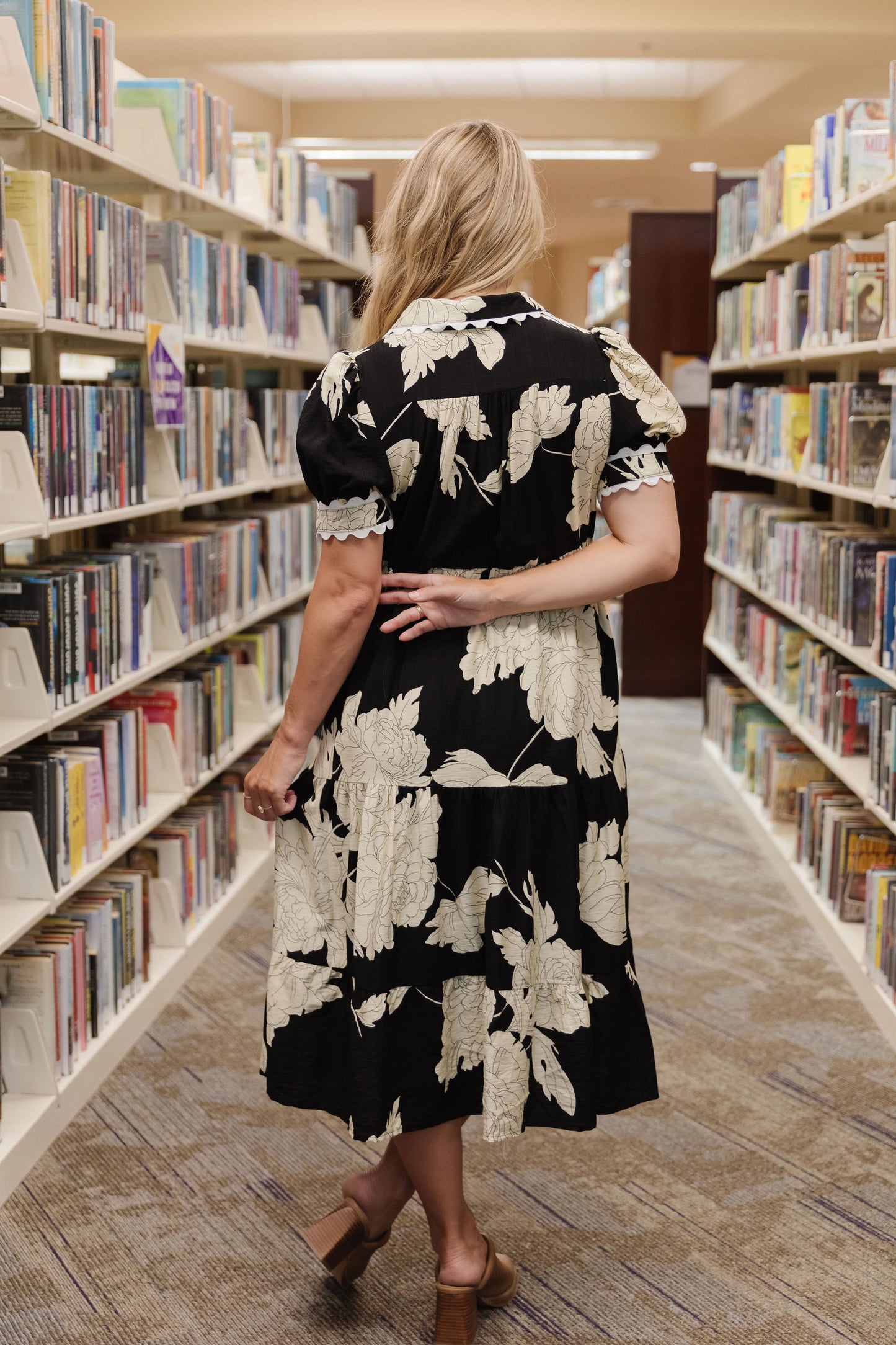 THE MICHELLE MIDI DRESS IN BLACK