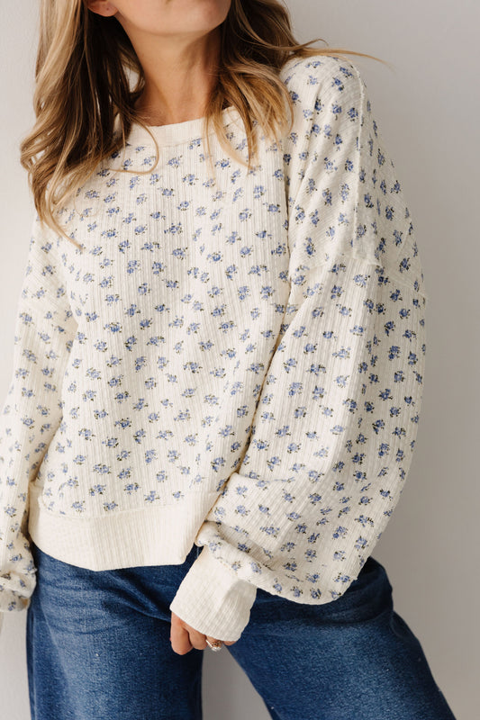 THE EDITH FLORAL PRINT LONG SLEEVE IN CREAM