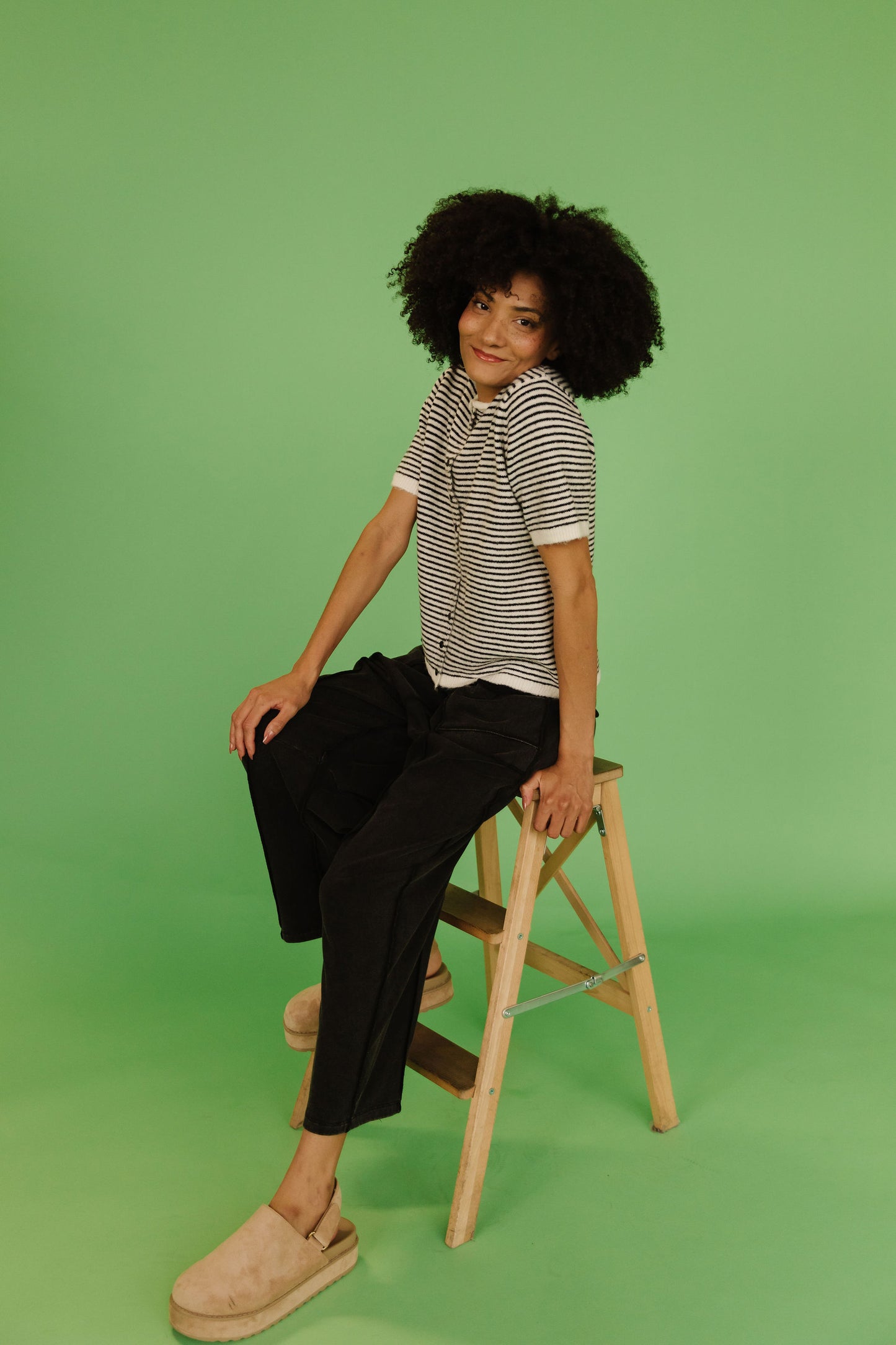 THE GAIA BARREL KNIT UTILITY PANTS IN BLACK