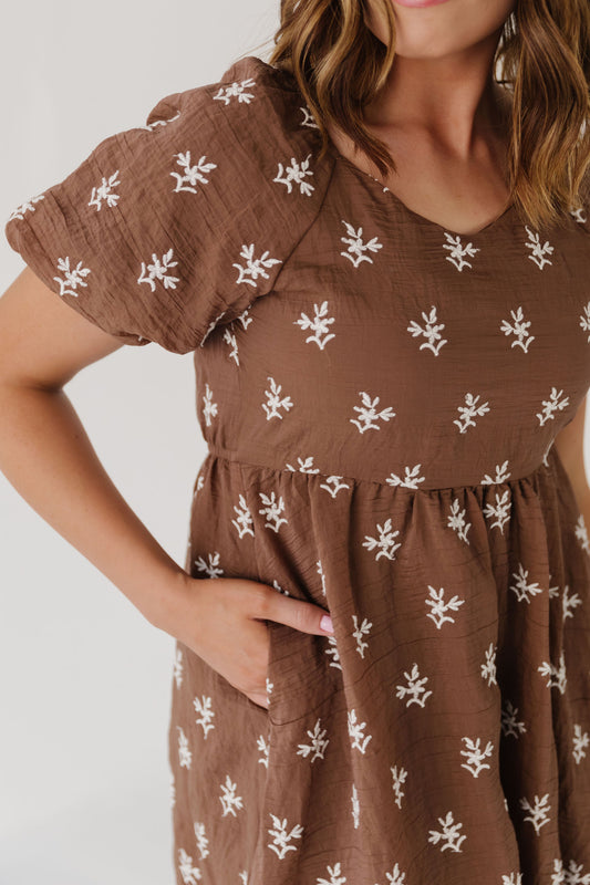 THE ANGIE FLORAL DRESS IN BROWN