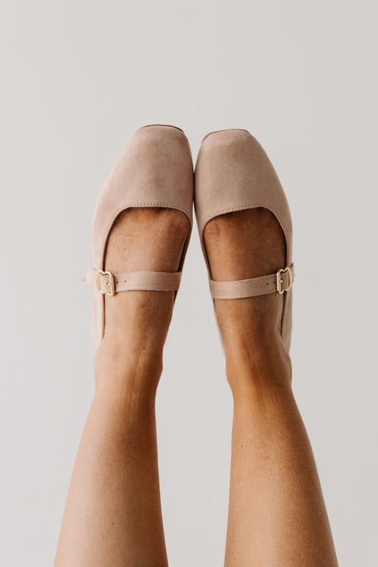 THE MELISSA MARY JANE FLAT IN NUDE SUEDE