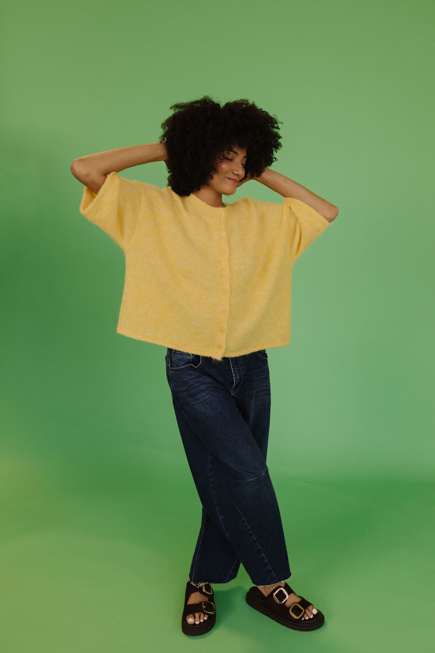 THE KATELYNN KNIT CARDIGAN IN YELLOW