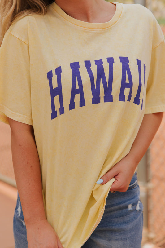 THE HAWAII OVERSIZED TOP IN WASHED YELLOW