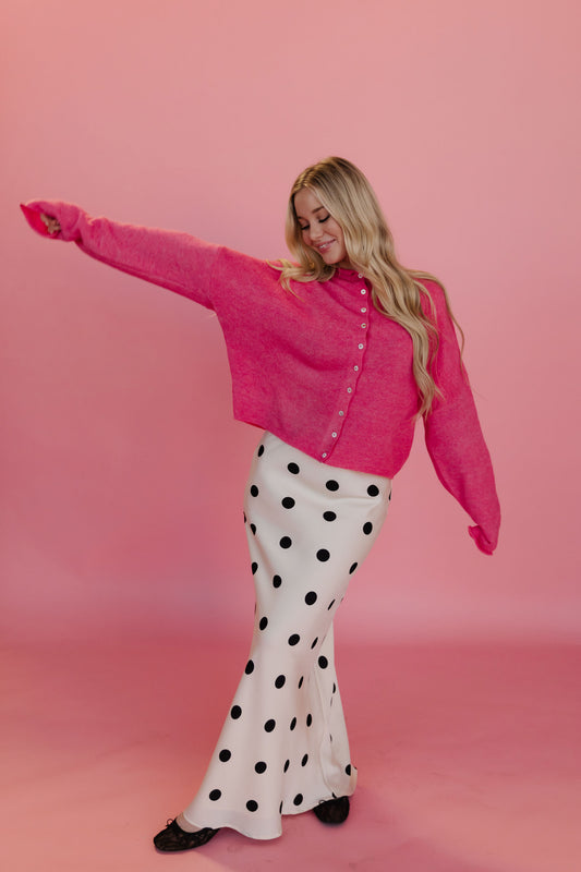 THE CAMPBELL CARDIGAN IN BUBBLEGUM