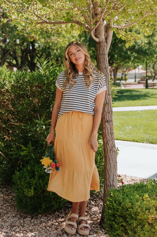 THE RAIN MAXI SKIRT IN YELLOW