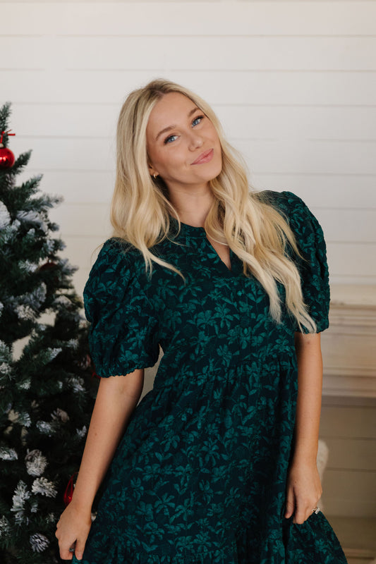 THE JOSIE PUFF SLEEVE MIDI IN GREEN