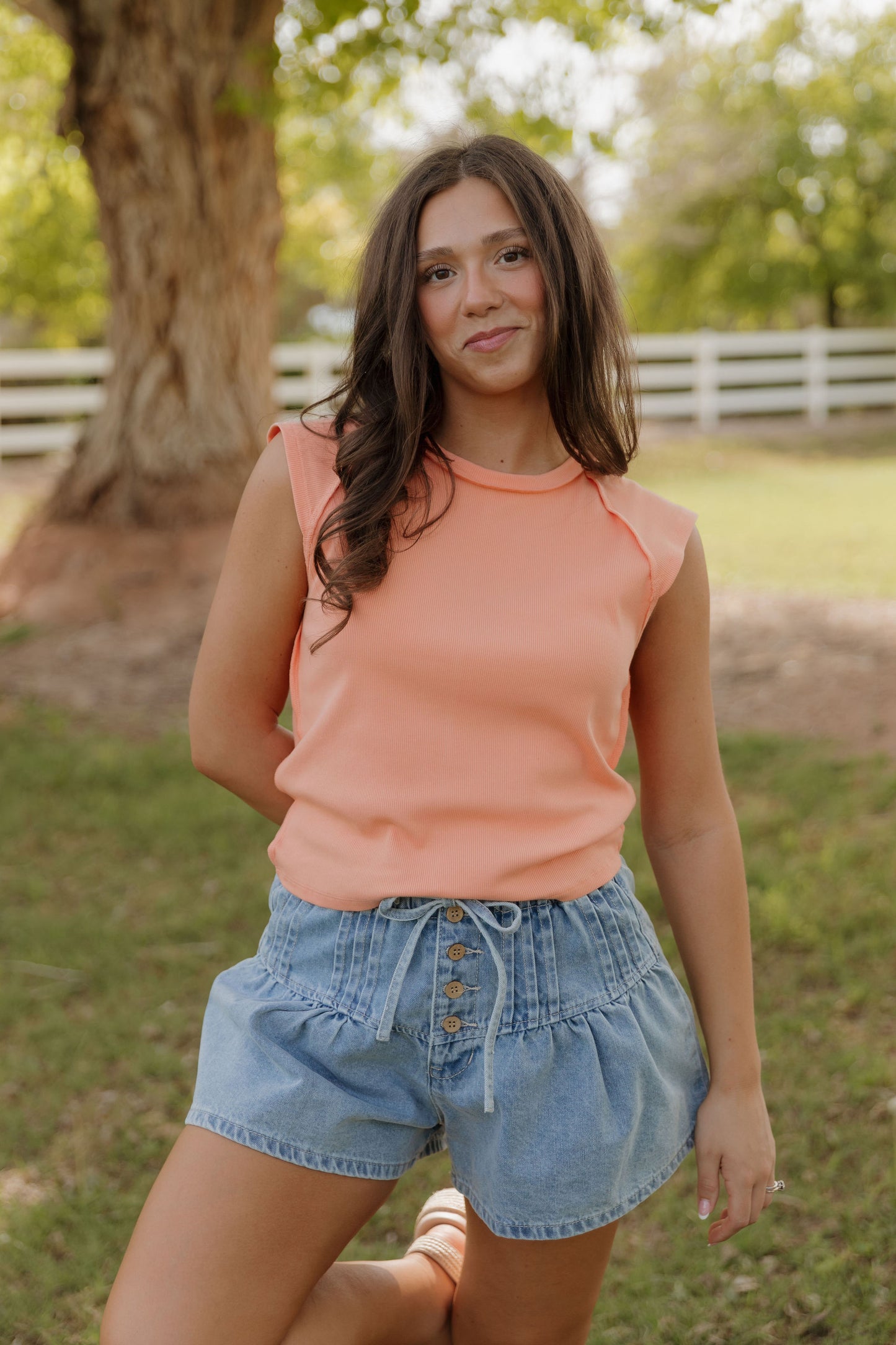 THE AUTUMN FLARED DENIM SHORTS