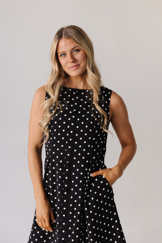 THE CHARLOTTE POLKA DOT DRESS IN BLACK