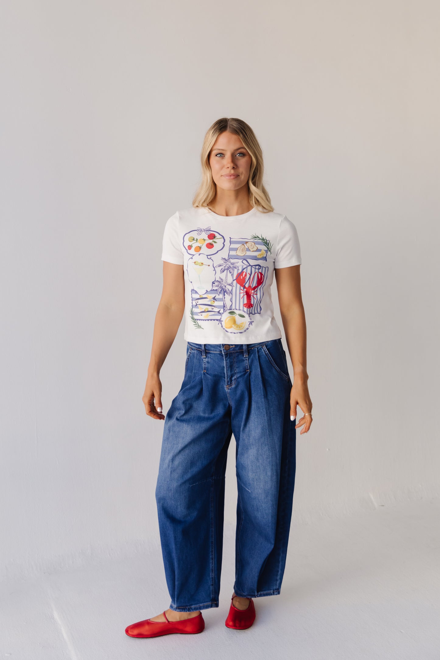 THE SANTORINI GRAPHIC BABY T-SHIRT IN WHITE