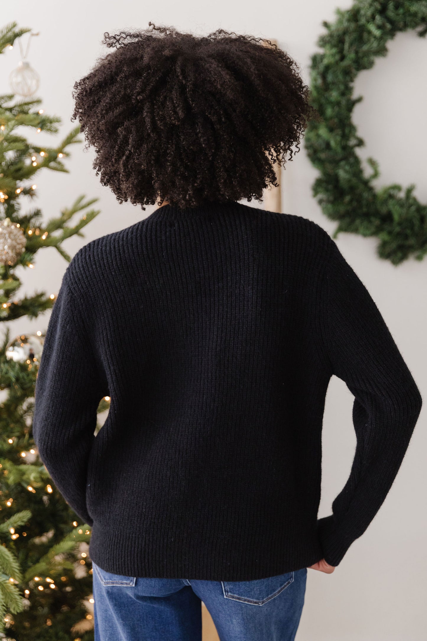 THE PORTIA BOW CARDIGAN IN BLACK