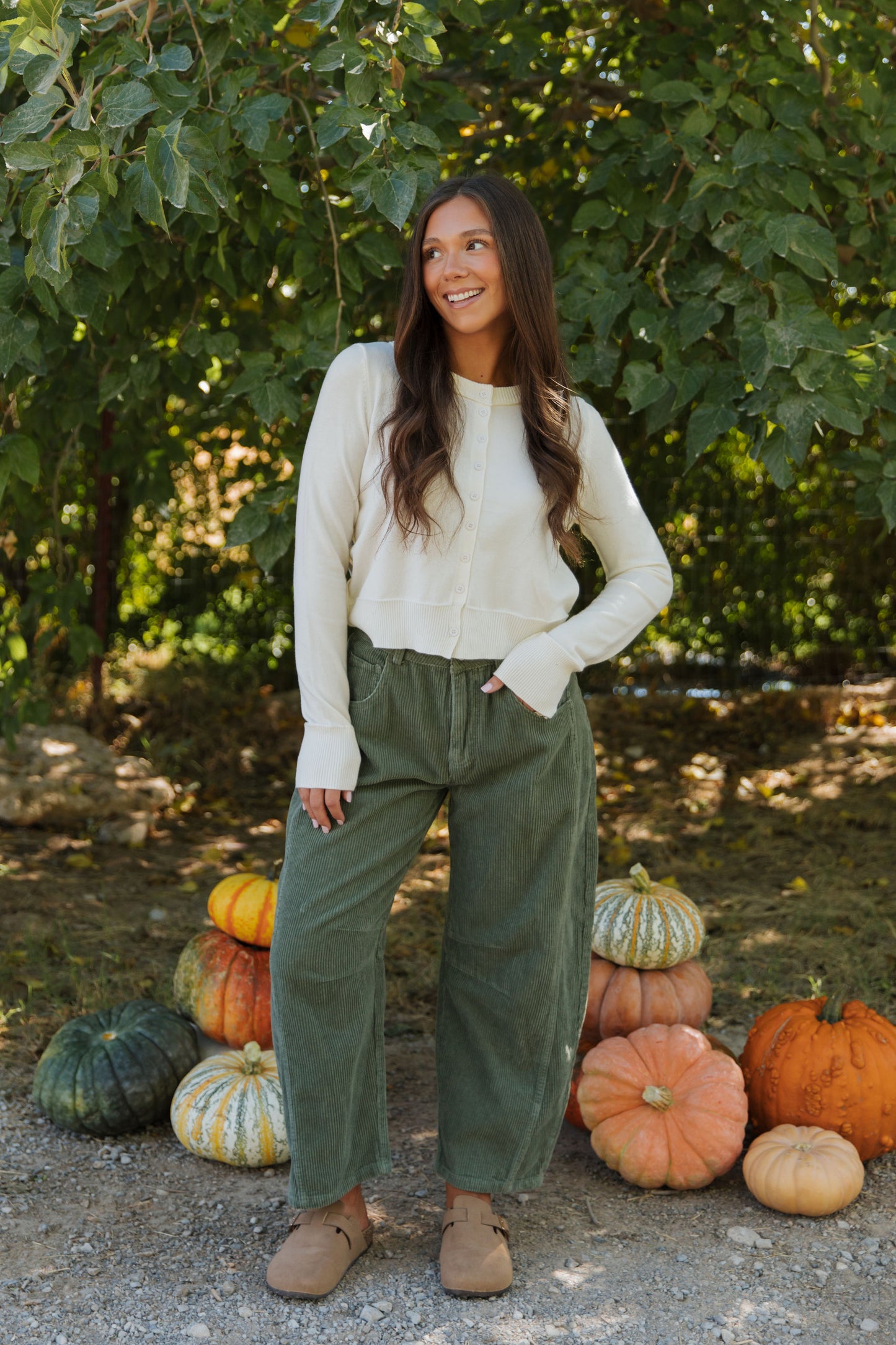 THE MELANIE RIBBED CARDIGAN IN CREAM