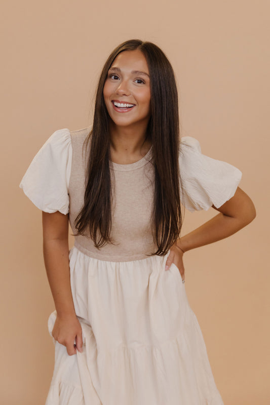 THE SAVANAH TIERED DRESS IN CREAM