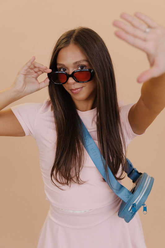 THE PAMELLA RUCHED TOP IN BALLERINA PINK