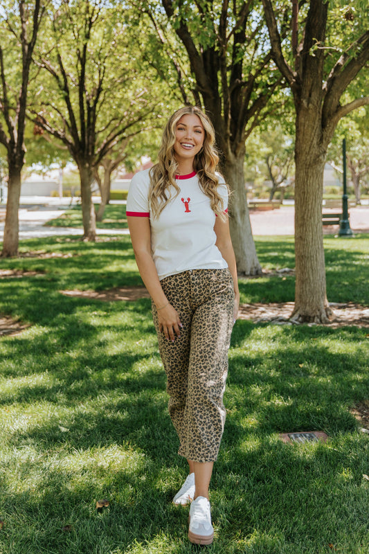 THE MAINE LOBSTER RINGER TEE IN WHITE