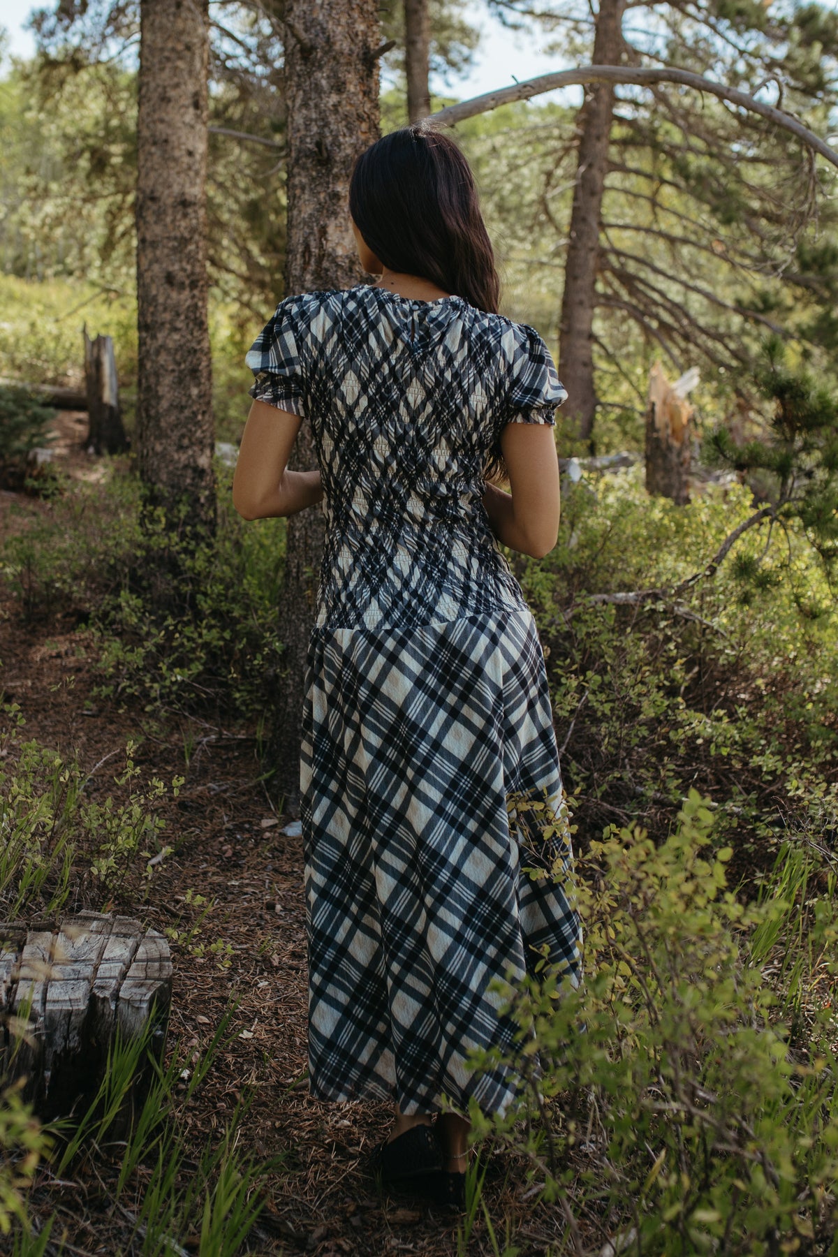 THE LEAH MAXI SMOCKED DRESS IN BLACK