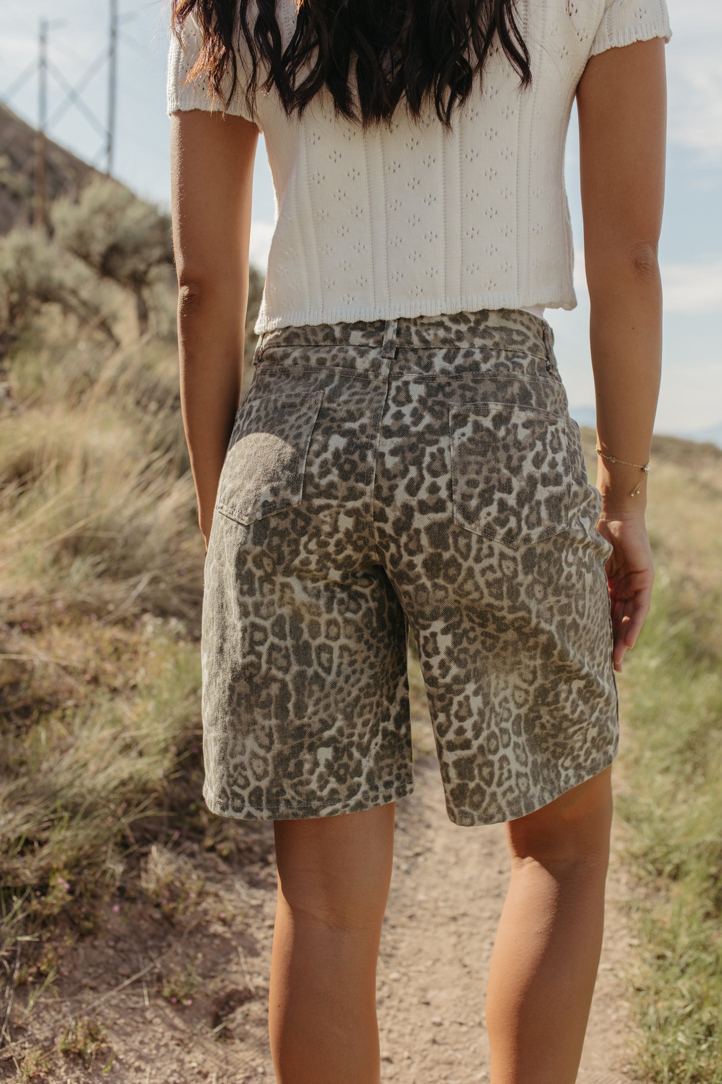 THE INDIE LEOPARD FADE COLOSSUS JORTS IN FADED