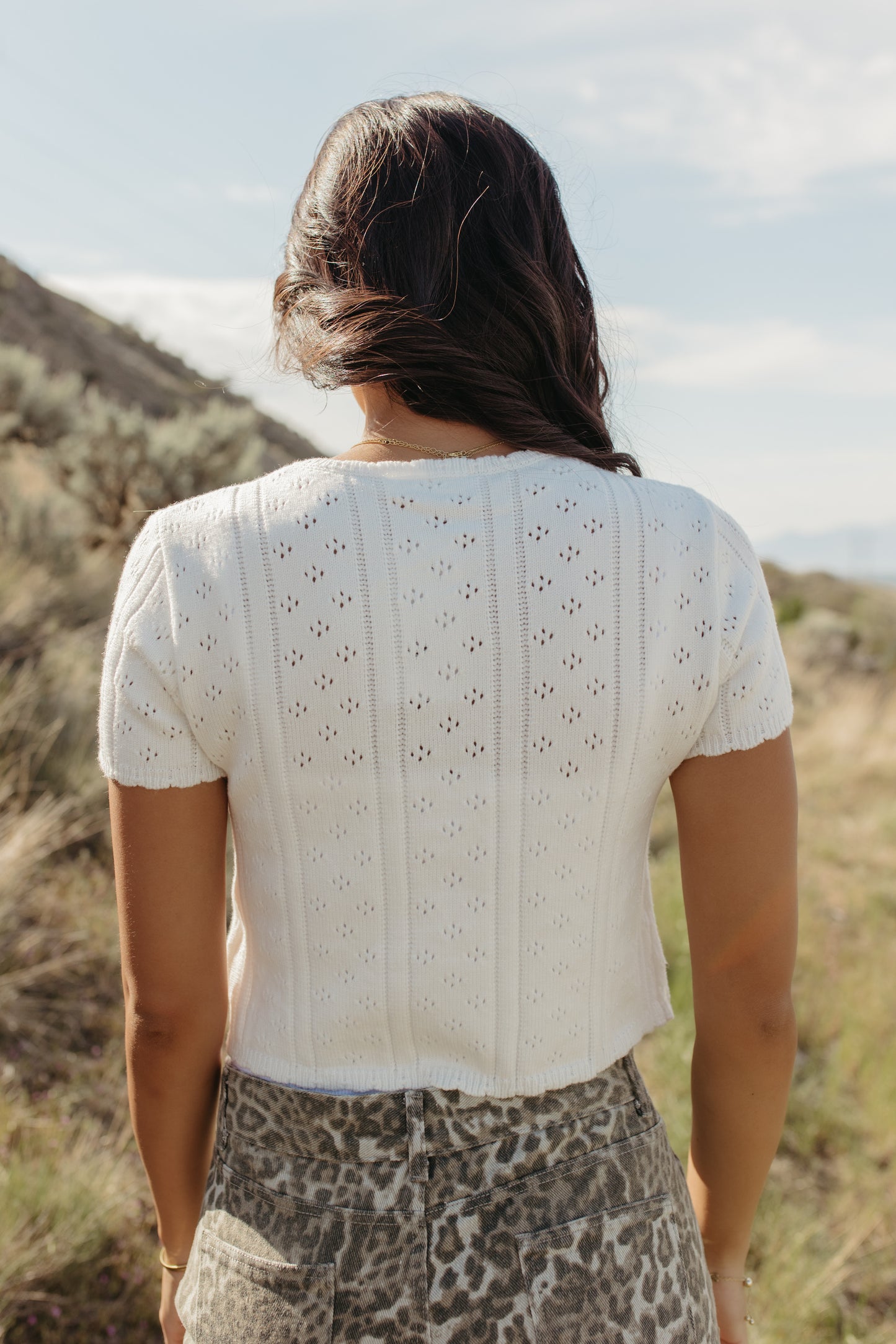 THE KAILEY TIE-FRONT KNIT TOP IN WHITE