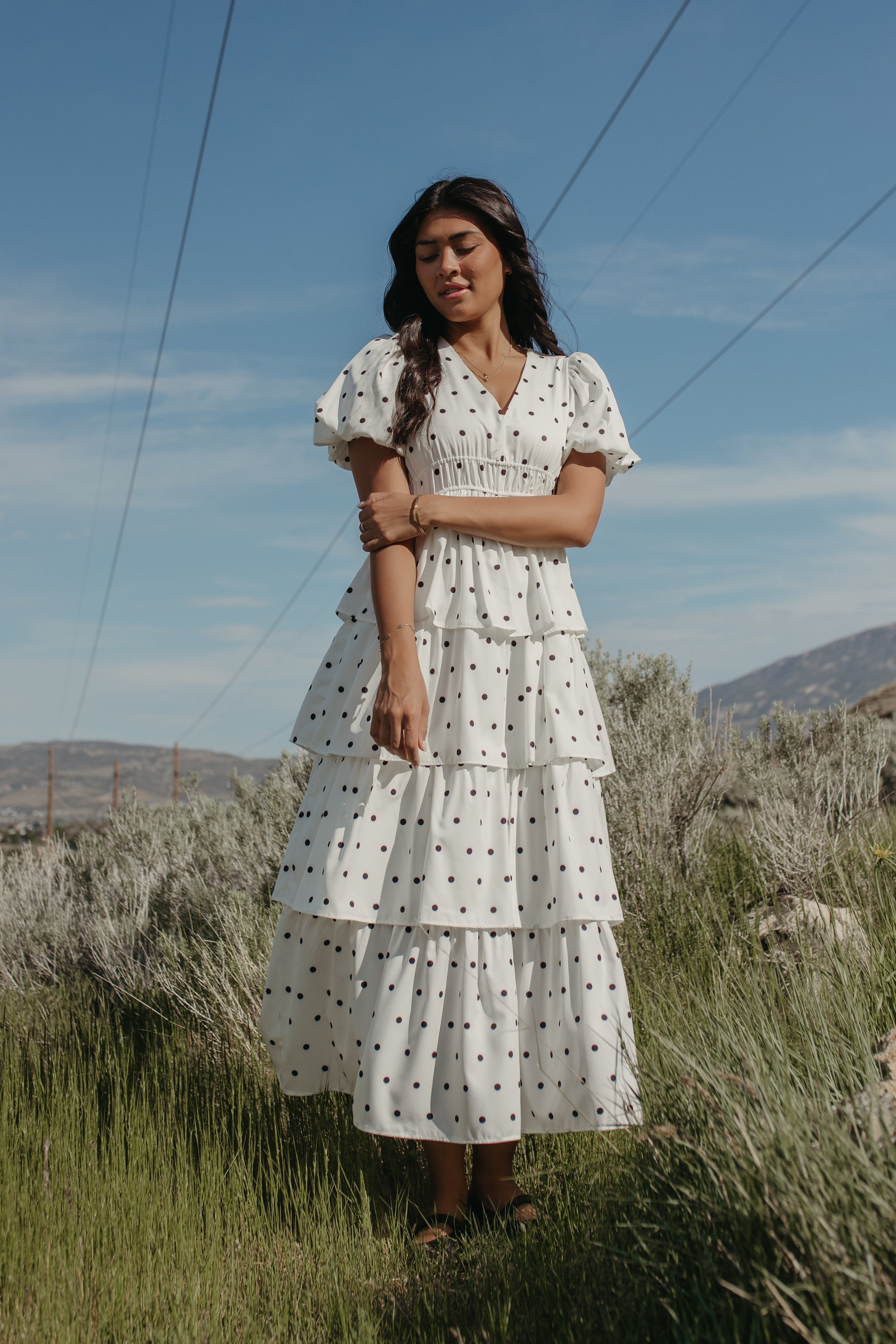 THE SCOTTIE RUFFLED POLKA DOT DRESS Small