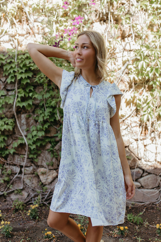 THE MARNEY BABYDOLL DRESS IN BLUE