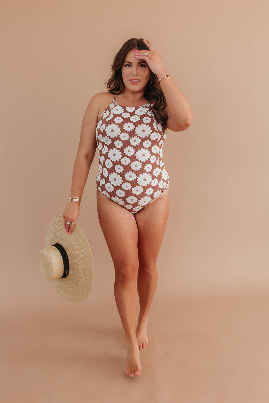LACED UP ONE PIECE IN COCONUT FLORAL BY PINK DESERT