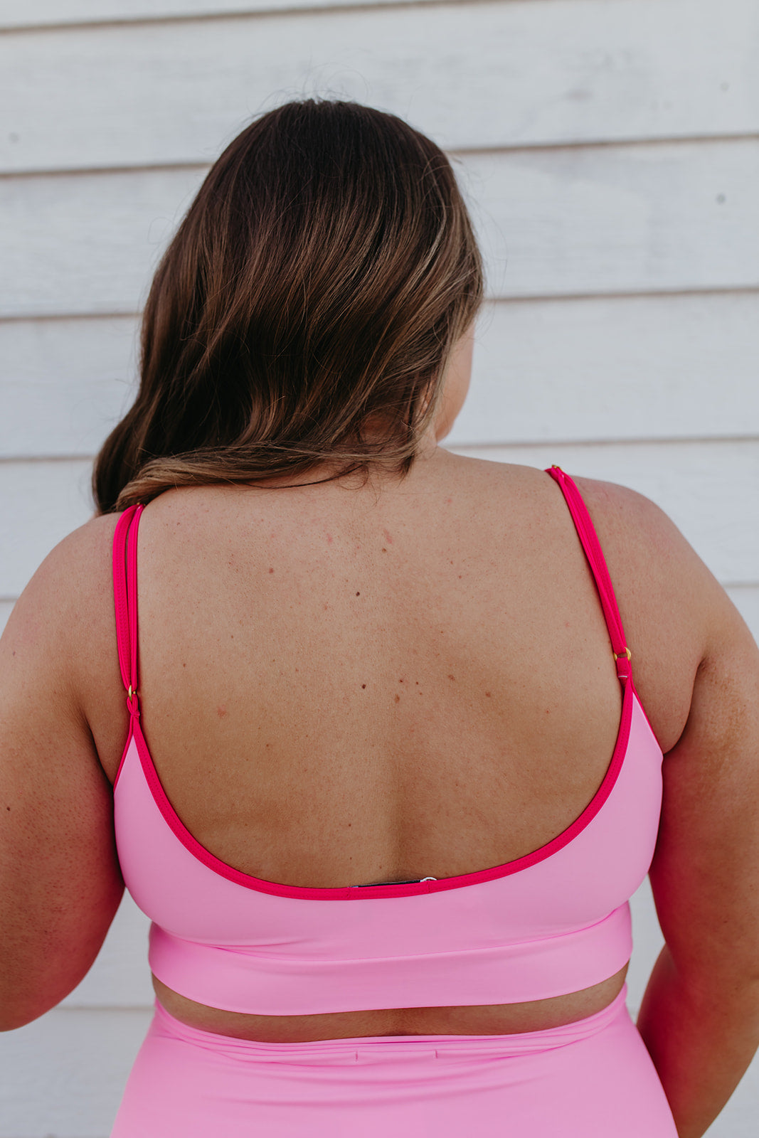 BALBOA BABE TWO PIECE IN PINK SPLASH WITH WATERMELON TRIM BY PINK DESERT X SARAH TRIPP