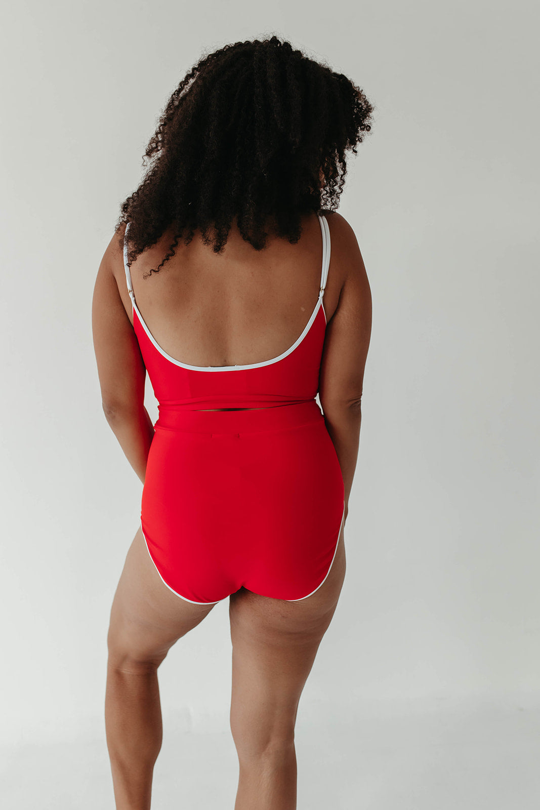 THE RED ROCK TWO PIECE IN RED AND WHITE TRIM BY SARAH TRIPP X PINK DESERT