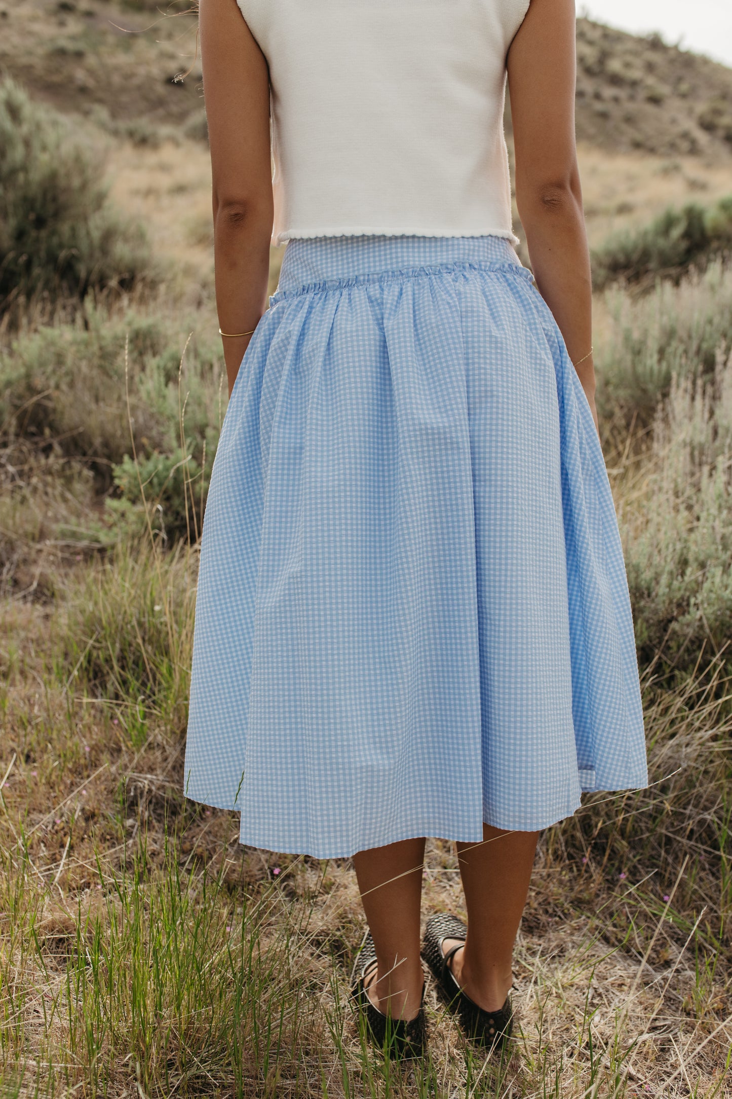 THE HALLIE RUFFLED GINGHAM SKIRT