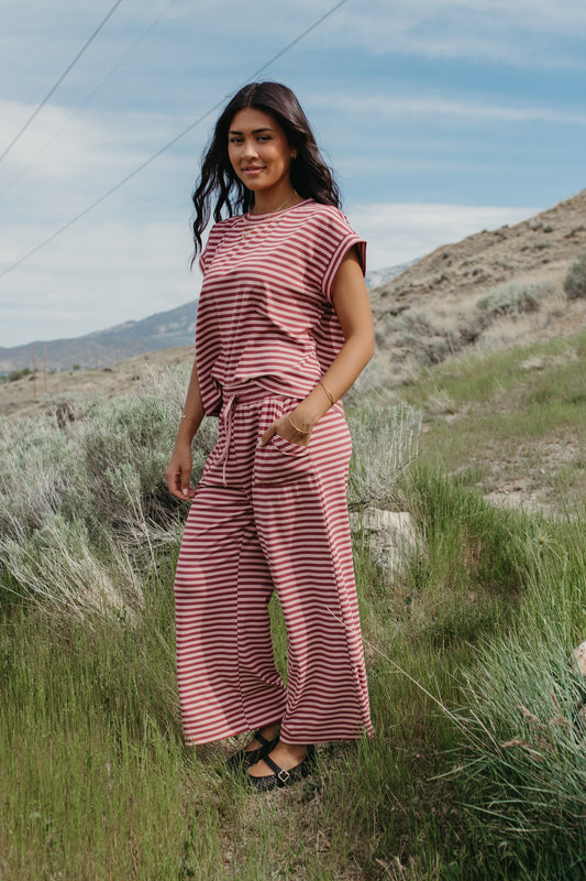 THE TAYLEE STRIPED RIBBED SET