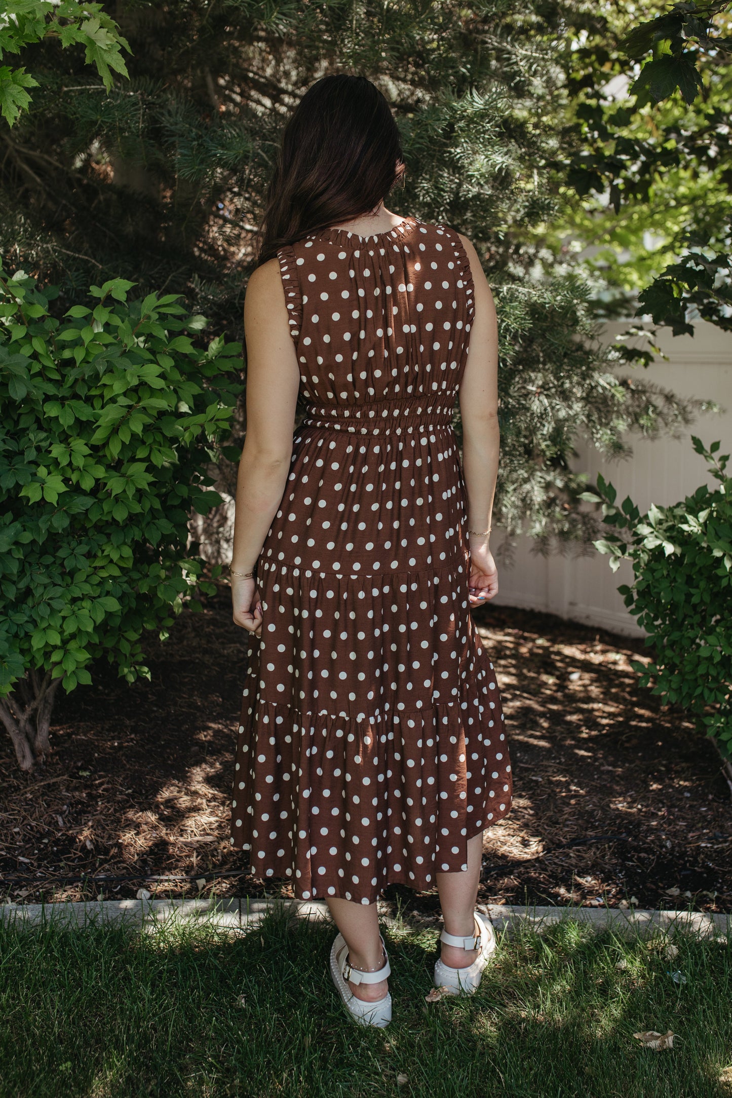 THE ERIN CHOCOLATE DOT DRESS