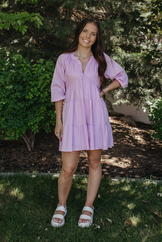 THE MOLLY TIERED DRESS IN LILAC