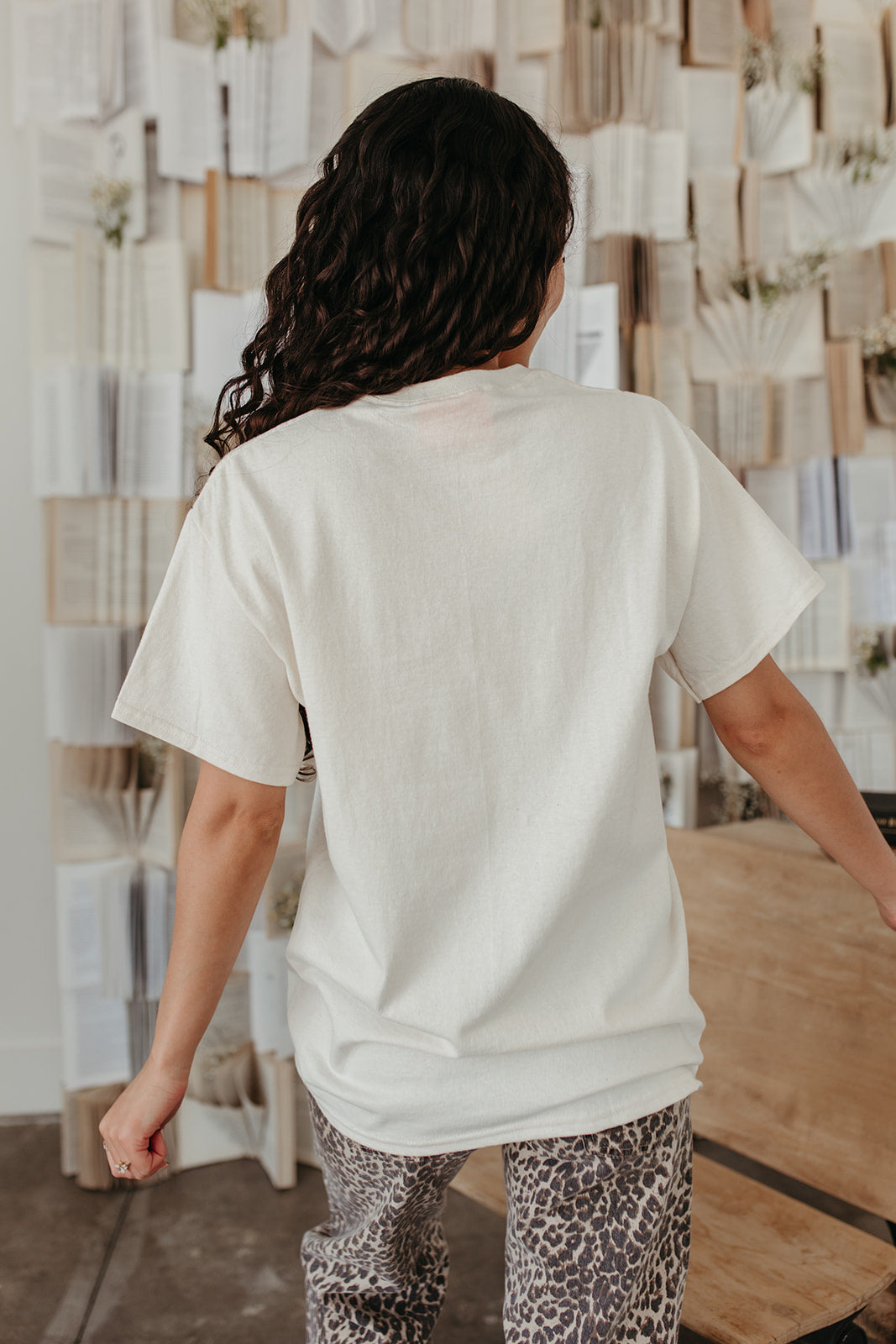 THE CHERRY TEDDY BEAR OVERSIZED TEE IN IVORY