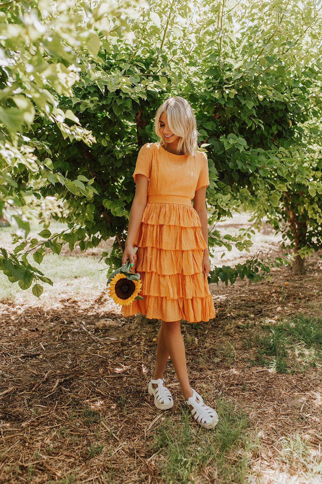 THE TIERED RUFFLED DRESS IN CLEMENTINE BY PINK DESERT – Pink Desert