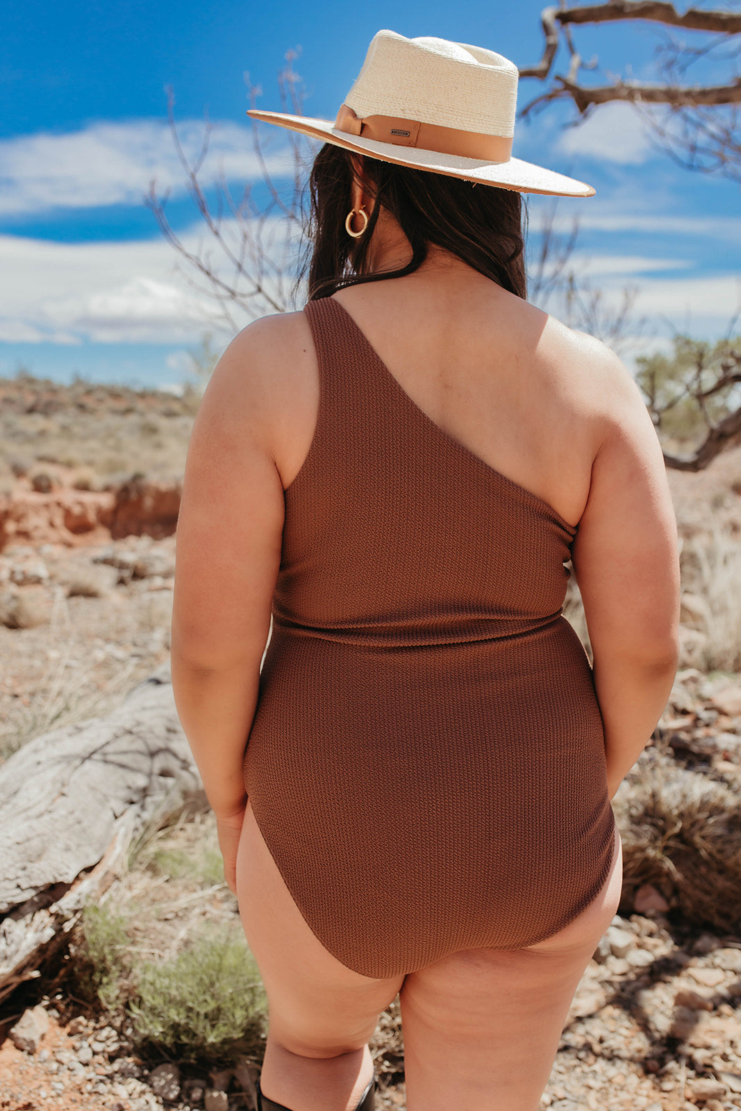 DESERT SCRUNCH ONE SHOULDER ONE PIECE BY SARAH TRIPP X PINK DESERT