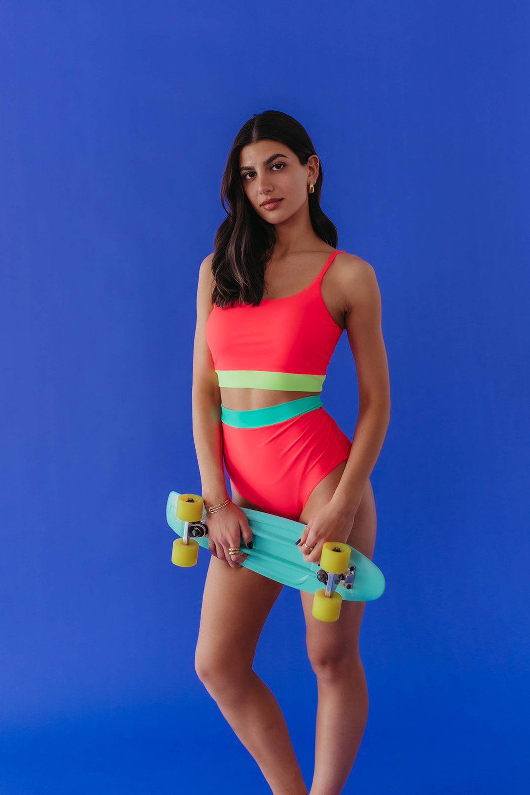 MIAMI TWO PIECE IN NEON COLOR BLOCK BY PINK DESERT