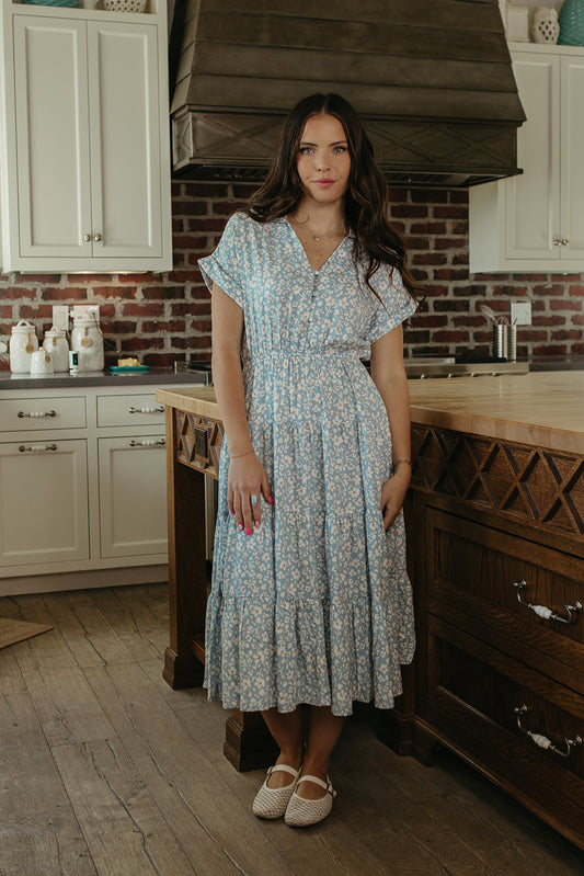 THE GIA BLUE FLORAL DRESS