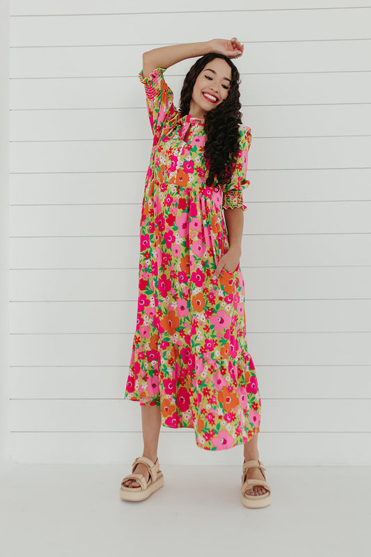 THE FRITZ FLORAL MAXI DRESS IN PINK