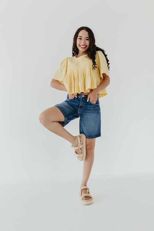THE JACKIE PINTUCK BLOUSE IN YELLOW