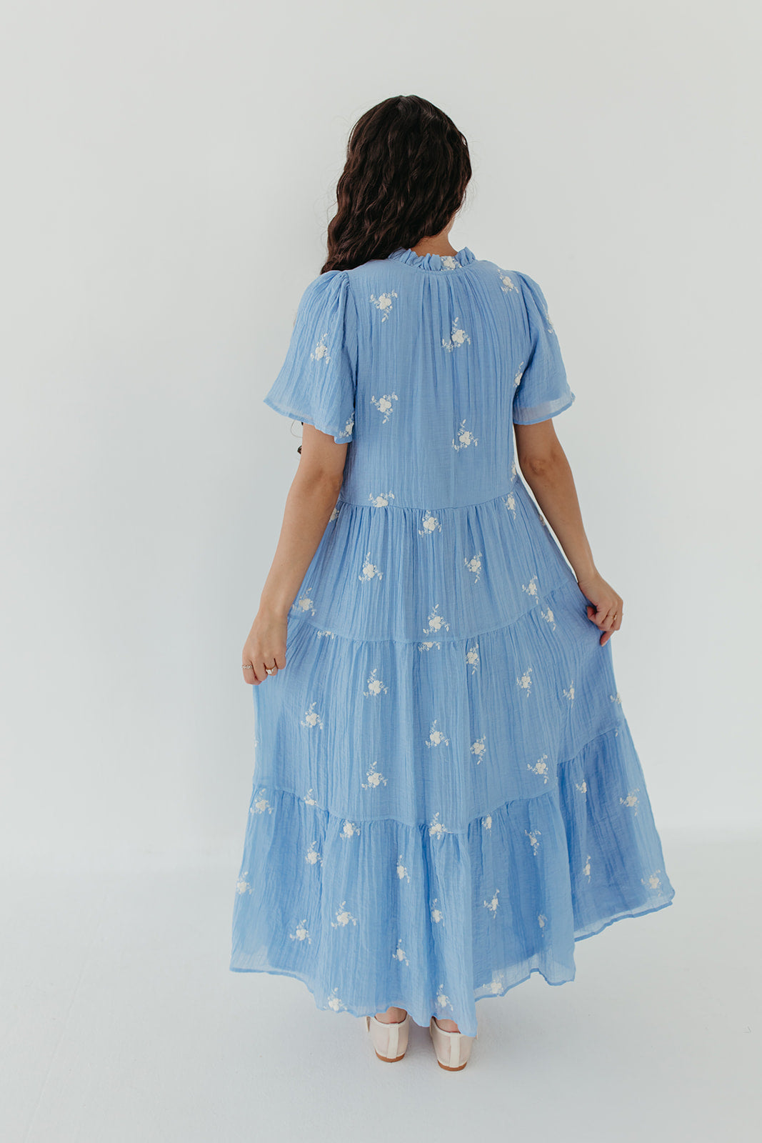 THE PIA PRINTED MAXI DRESS IN BLUE