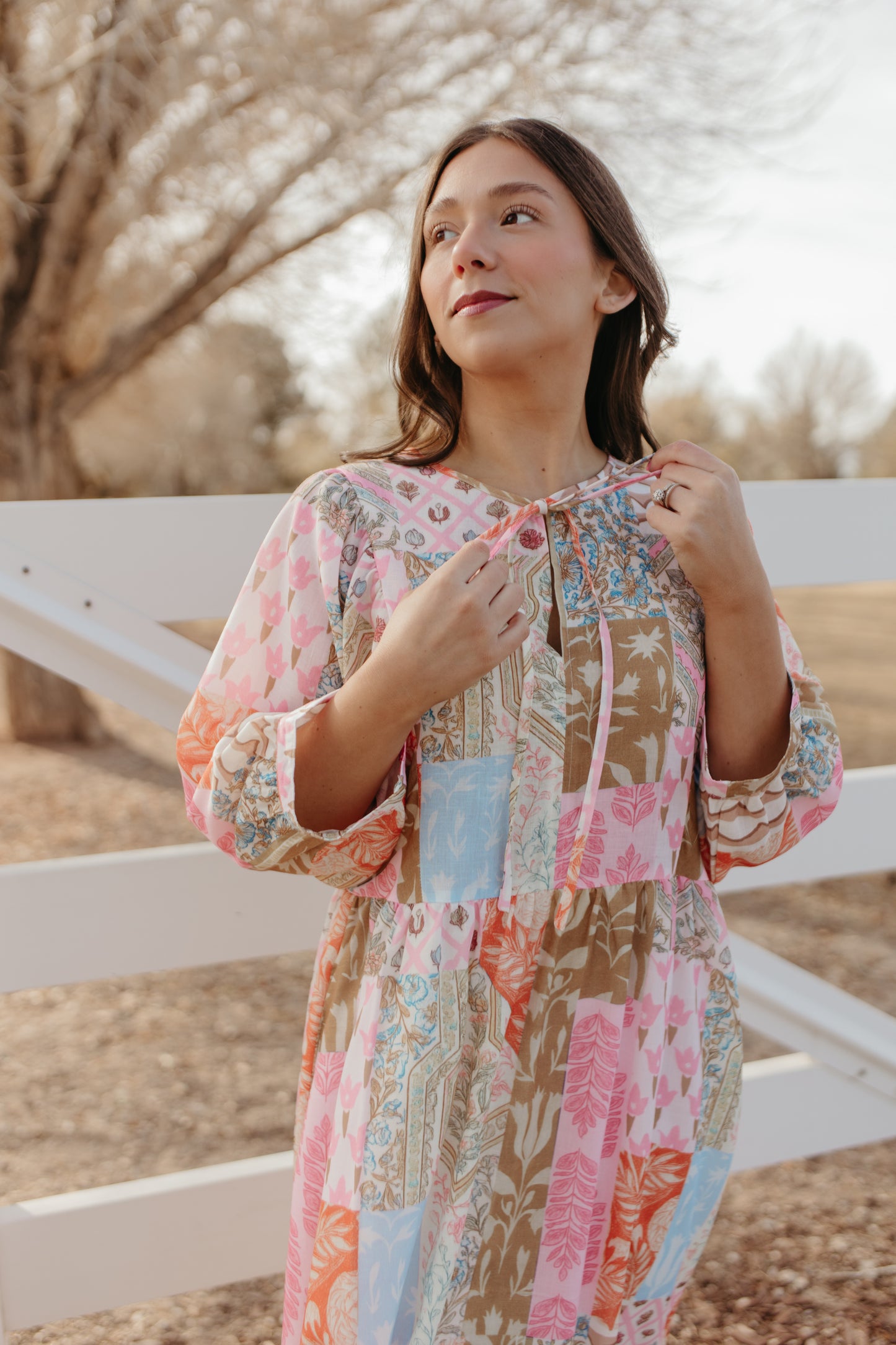 THE SALENA MULTI PRINT MAXI DRESS IN PINK