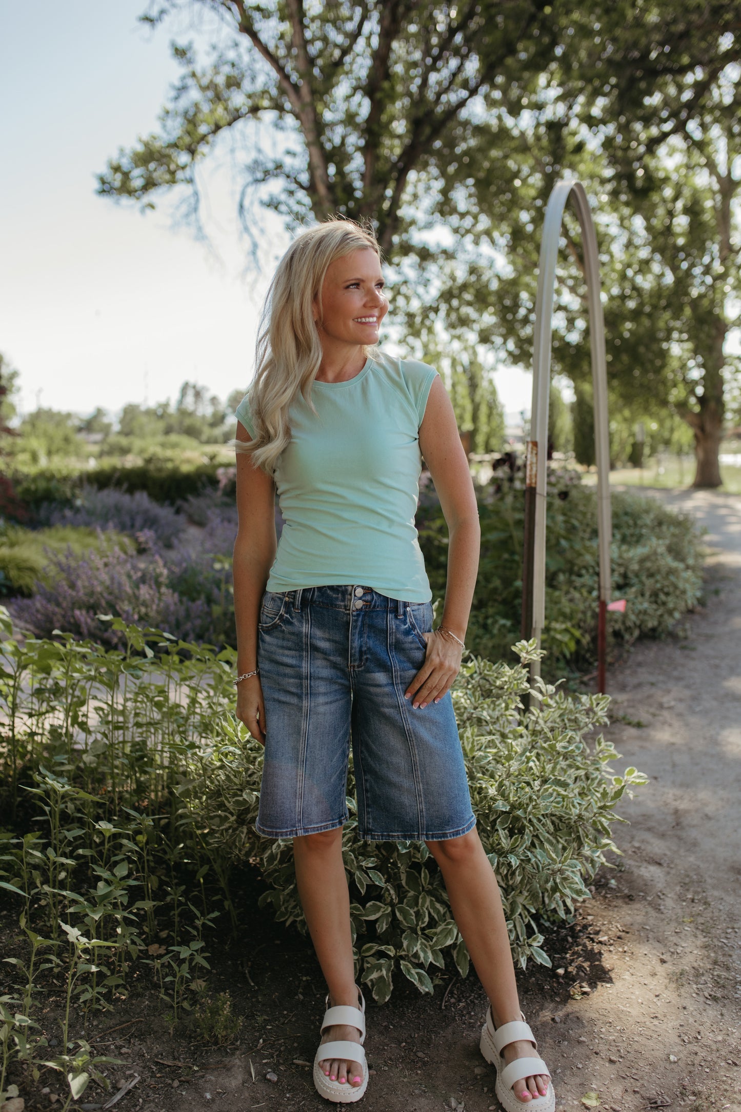 THE CADENCE CAP SLEEVE TOP IN TEAL