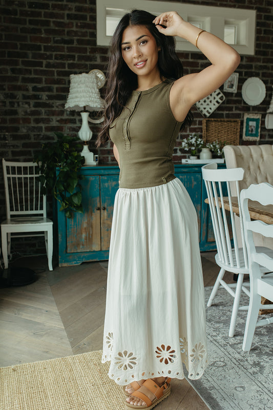 THE MURPHY FLORAL EYELET SKIRT