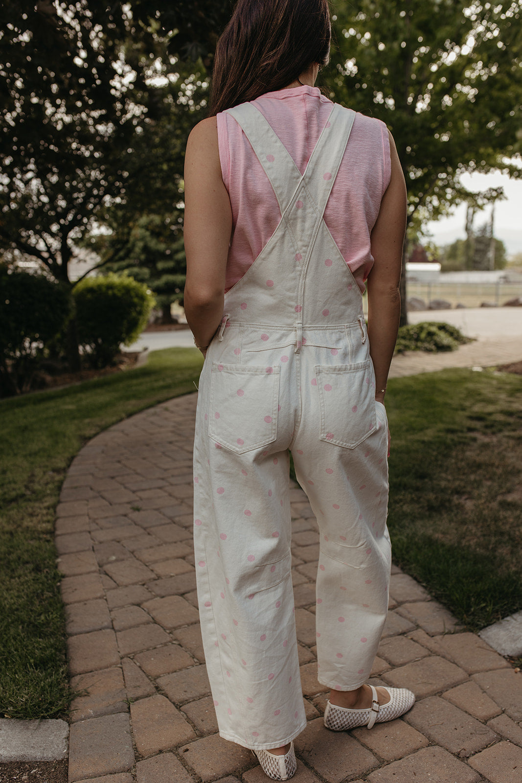 THE JOURNEE POLKA DOT RELAXED OVERALLS IN PINK