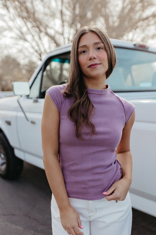 FREE PEOPLE EVER HAD TEE IN ORCHID HUSH