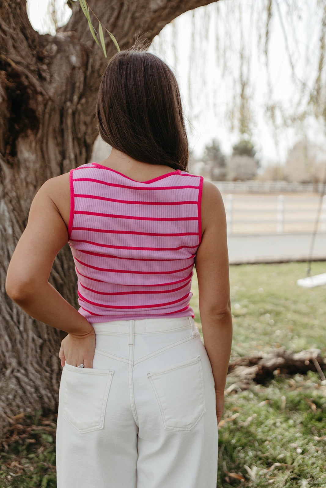 FREE PEOPLE TILLY STRIPED VEST IN ORCHID COMBO