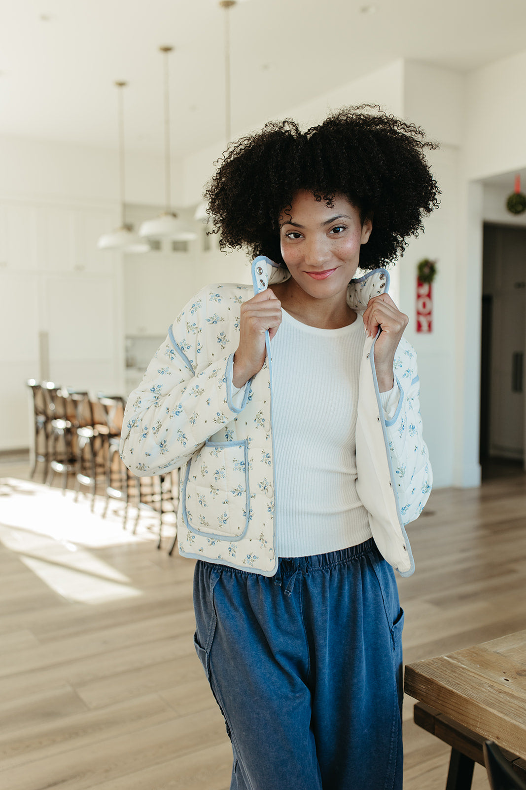 THE ASHTIN QUILTED PUFFER JACKET IN IVORY